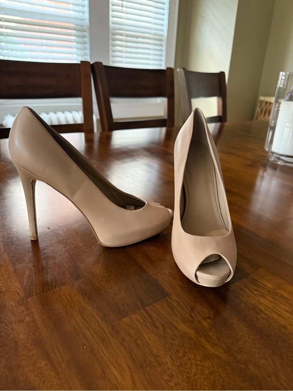 Guess Blush Peep-Toe Stiletto Pumps